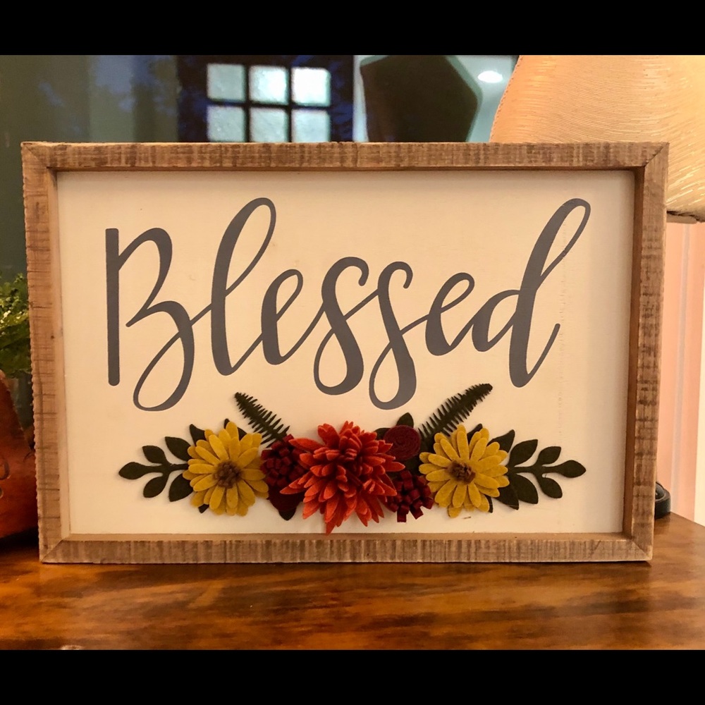 Primitives by Kathy wood box sign fall Blessed